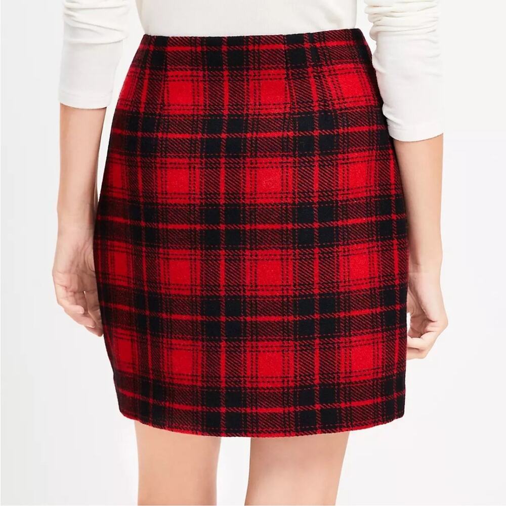 Eddie Bauer Wool Plaid Red and Black Women's Skirt